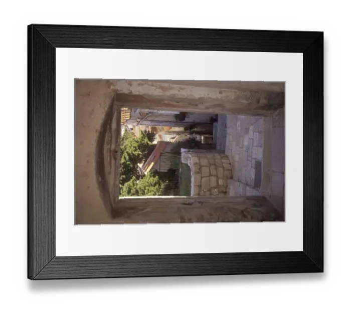 Framed Print : Look down a narrow walkway in the predominately residential area of Old Town Dubrovnik