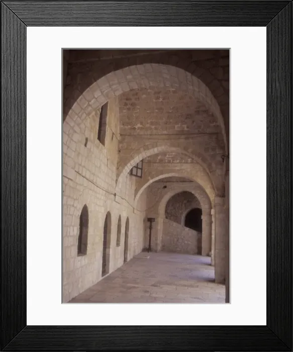 Framed Print : Interior hallway with arches of Lovrjenac Fort (Fort of St. Lawrence) located just Framed Print : Interior hallway with arches of Lovrjenac Fort (Fort of St. Lawrence) located just
