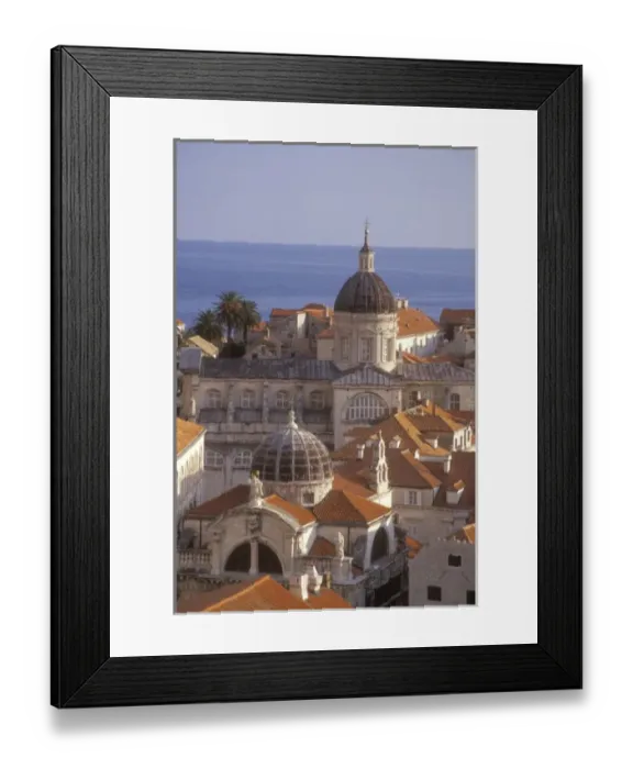 Framed Print : Two of the most visited churches in Old Town Dubrovnik. Saint Blaises church