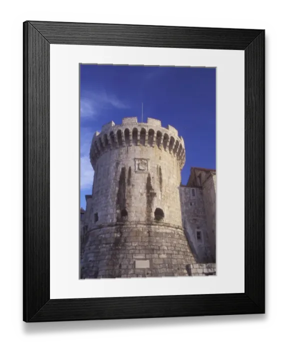 Framed Print : Tower Bokar, Korcula Town. Korcula Island. Croatia
