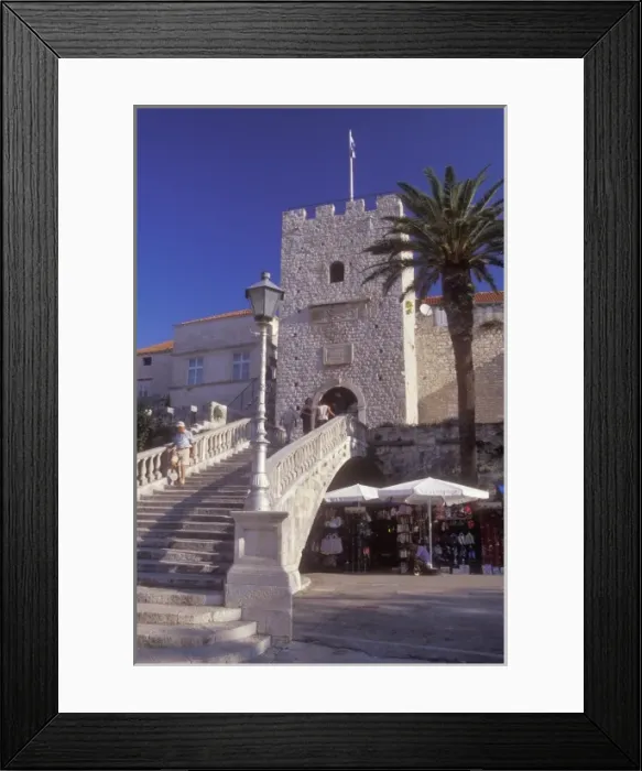 Framed Print : Veliki Revelin Tower is the main entrance into Korcula Town. Korcula Island. Croatia Framed Print : Veliki Revelin Tower is the main entrance into Korcula Town. Korcula Island. Croatia
