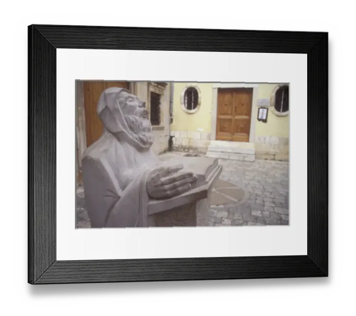 Framed Print : Sculpture outside the Benedictine Monastery. Hvar Town. Hvar Island. Croatia Framed Print : Sculpture outside the Benedictine Monastery. Hvar Town. Hvar Island. Croatia