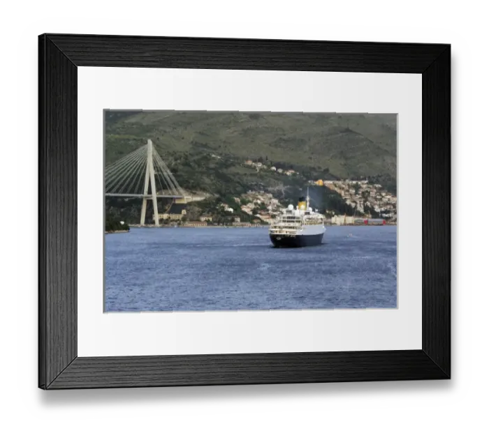 Framed Print : Europe, Croatia. Cruise ship sailing into the port of Dubrovnik Framed Print : Europe, Croatia. Cruise ship sailing into the port of Dubrovnik
