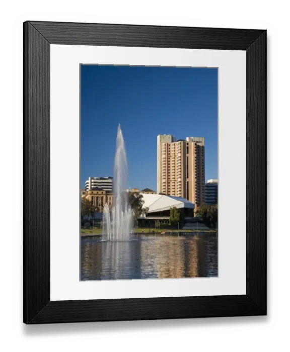 Framed Print : Adelaide Festival Centre, Hyatt Regency Hotel and Torrens Lake, Adelaide, South Australia