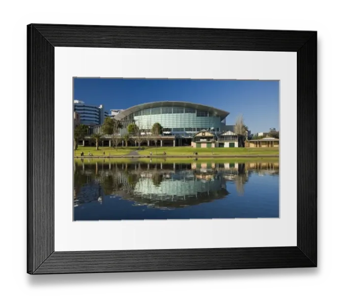 Framed Print : Adelaide Convention Centre, Torrens Lake, Adelaide, South Australia, Australia Framed Print : Adelaide Convention Centre, Torrens Lake, Adelaide, South Australia, Australia