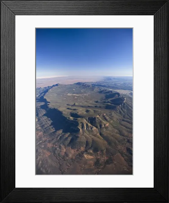 Framed Print : Wilpena Pound, Flinders Ranges, South Australia, Australia - aerial Framed Print : Wilpena Pound, Flinders Ranges, South Australia, Australia - aerial