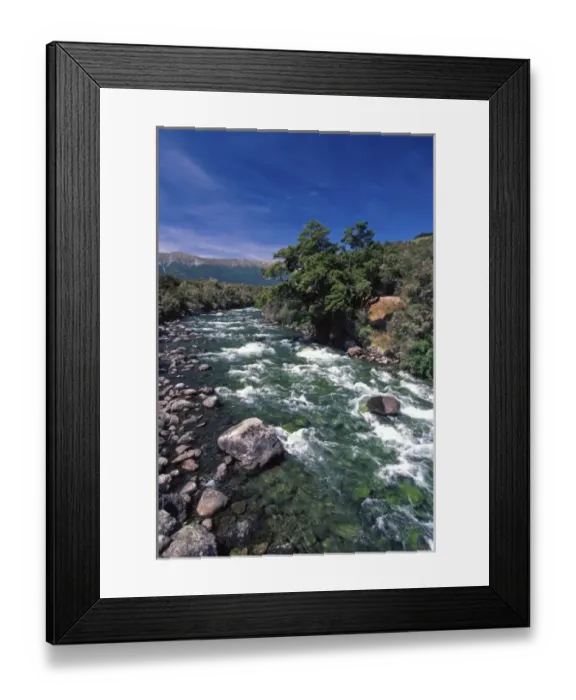 Framed Print : Buller River near St Arnaud, Nelson Lakes National Park