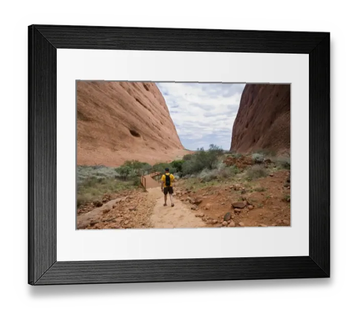 Framed Print : Hiker, Waipa Gorge, Kata Tjuta, Uluru - Kata Tjuta National Park, World Heritage Area Framed Print : Hiker, Waipa Gorge, Kata Tjuta, Uluru - Kata Tjuta National Park, World Heritage Area