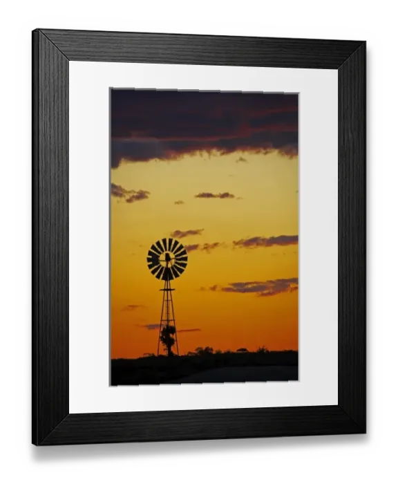 Framed Print : Australia. Windmill at Sunset, Mungo National Park, Outback New South Wales, Australia Framed Print : Australia. Windmill at Sunset, Mungo National Park, Outback New South Wales, Australia