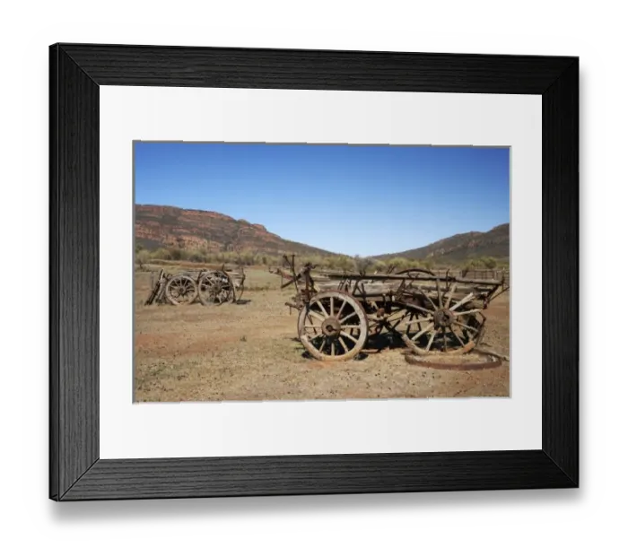Framed Print : Australia. Old Wagons, Old Wilpena Station, Flinders Ranges National Park Framed Print : Australia. Old Wagons, Old Wilpena Station, Flinders Ranges National Park