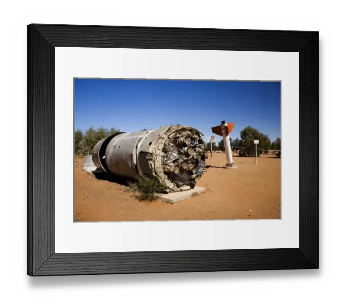 Framed Print : Used Black Arrow R3 Rocket used for launching a satelite in 1971, William Creek, Oodnadatta Track Framed Print : Used Black Arrow R3 Rocket used for launching a satelite in 1971, William Creek, Oodnadatta Track