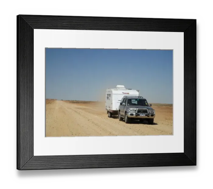 Framed Print : Four Wheel Drive and Caravan, Oodnadatta Track, Outback, South Australia, Australia Framed Print : Four Wheel Drive and Caravan, Oodnadatta Track, Outback, South Australia, Australia