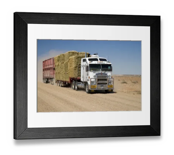 Framed Print : Australia. Road Train, Oodnadatta Track, Outback, South Australia, Australia