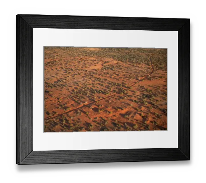 Framed Print : Desert Track near William Creek, Outback, South Australia, Australia - aerial Framed Print : Desert Track near William Creek, Outback, South Australia, Australia - aerial