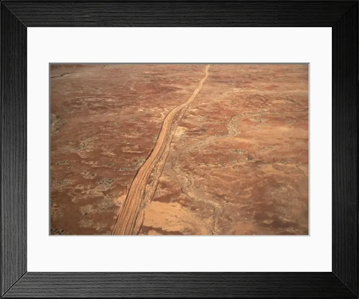 Framed Print : Desert Track near William Creek, Outback, South Australia, Australia - aerial