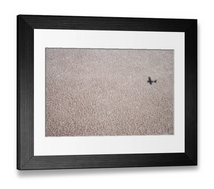 Framed Print : Shadow of Plane on Lake Eyre Salt Lake (15m below sea level), Lake Eyre National Park Framed Print : Shadow of Plane on Lake Eyre Salt Lake (15m below sea level), Lake Eyre National Park