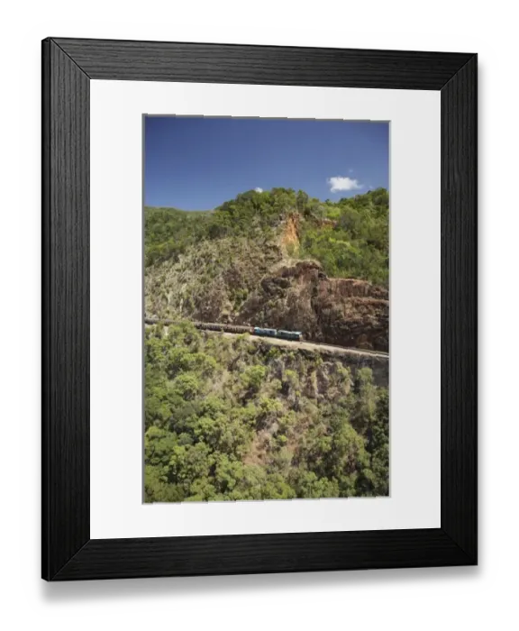Framed Print : Kuranda Scenic Railway at Red Bluff, Cairns, North Queensland, Australia - aerial Framed Print : Kuranda Scenic Railway at Red Bluff, Cairns, North Queensland, Australia - aerial