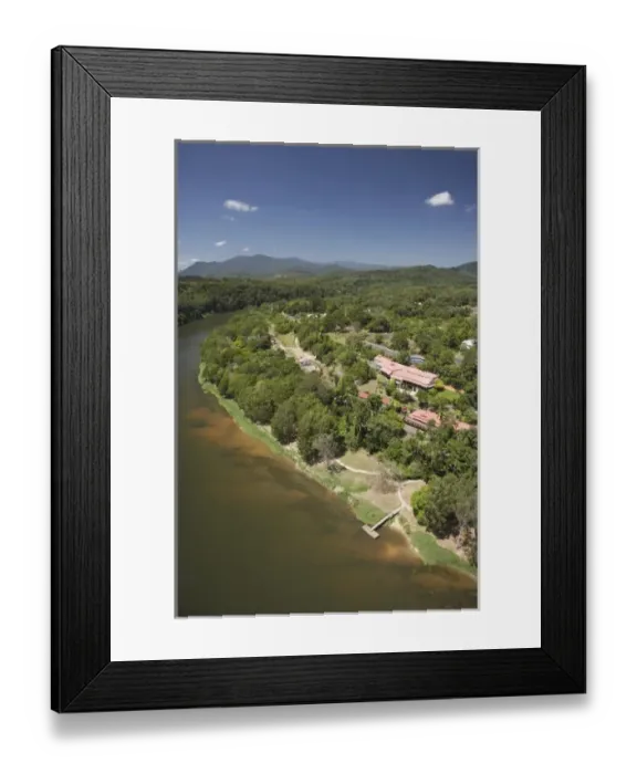 Framed Print : Barron River, Kuranda Railway Station and Skyrail Terminal, near Cairns, North Queensland Framed Print : Barron River, Kuranda Railway Station and Skyrail Terminal, near Cairns, North Queensland