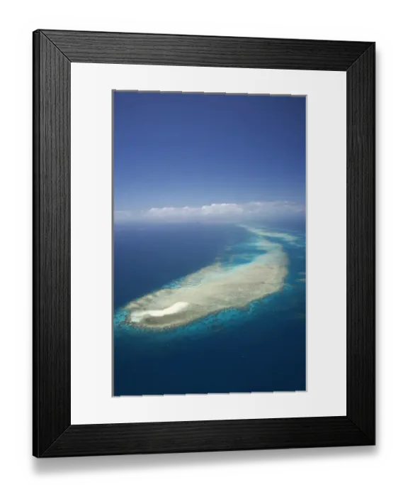 Framed Print : Undine Reef, Great Barrier Reef Marine Park, North Queensland, Australia - aerial Framed Print : Undine Reef, Great Barrier Reef Marine Park, North Queensland, Australia - aerial