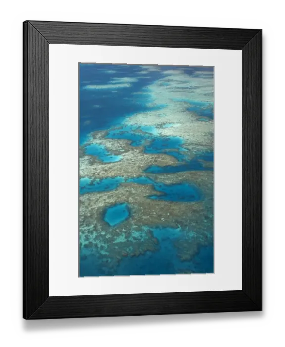 Framed Print : Tongue Reef, Great Barrier Reef Marine Park, North Queensland, Australia - aerial Framed Print : Tongue Reef, Great Barrier Reef Marine Park, North Queensland, Australia - aerial
