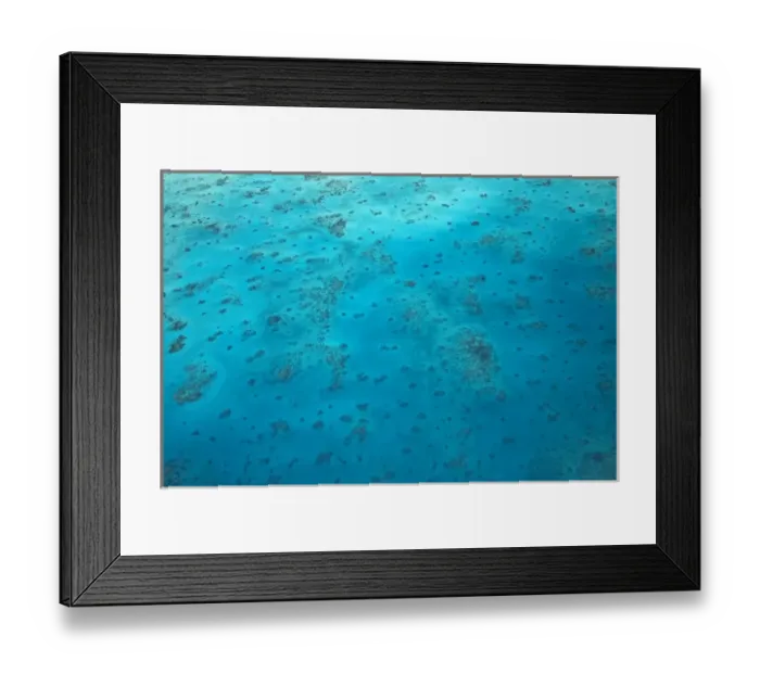 Framed Print : Oyster Reef, Great Barrier Reef Marine Park, North Queensland, Australia - aerial Framed Print : Oyster Reef, Great Barrier Reef Marine Park, North Queensland, Australia - aerial