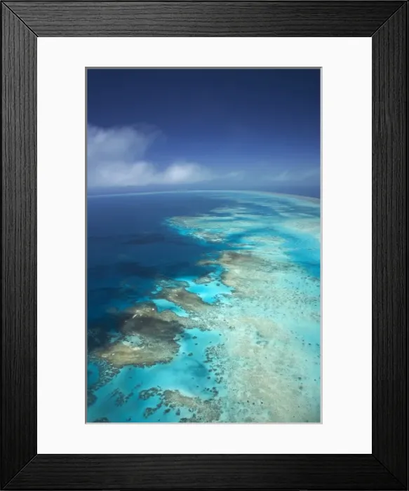 Framed Print : Arlington Reef, Great Barrier Reef Marine Park, North Queensland, Australia - aerial