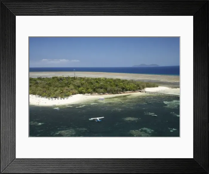 Framed Print : Float Plane and Green Island, Great Barrier Reef Marine Park, North Queensland, Australia Framed Print : Float Plane and Green Island, Great Barrier Reef Marine Park, North Queensland, Australia