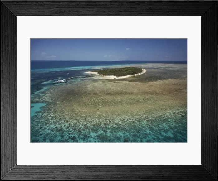 Framed Print : Green Island, Great Barrier Reef Marine Park, North Queensland, Australia - aerial Framed Print : Green Island, Great Barrier Reef Marine Park, North Queensland, Australia - aerial