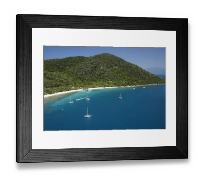 Framed Print : Fitzroy Island, near Cairns, North Queensland, Australia - aerial