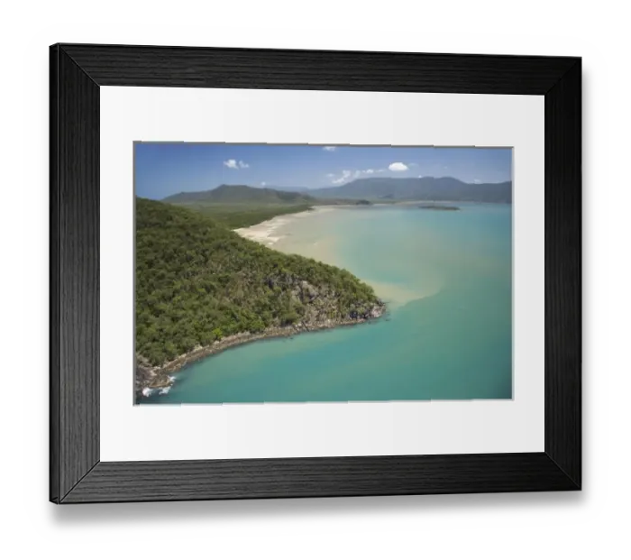 Framed Print : Cape Grafton and Mission Bay, near Cairns, North Queensland, Australia - aerial Framed Print : Cape Grafton and Mission Bay, near Cairns, North Queensland, Australia - aerial