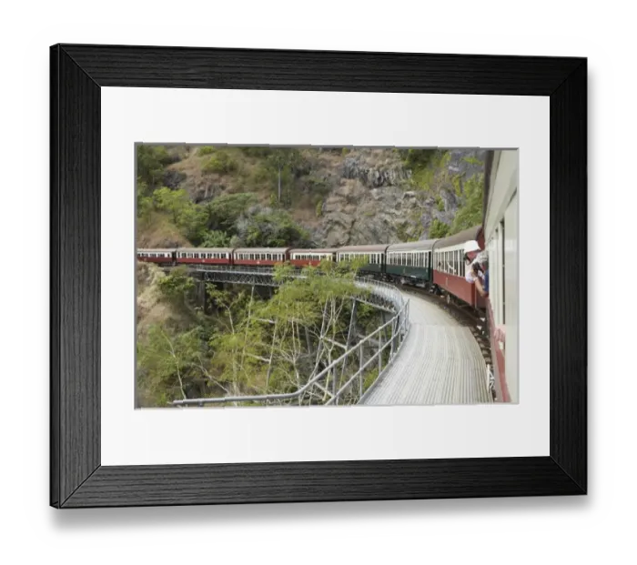 Framed Print : Australia. Kuranda Scenic Railway, near Cairns, North Queensland, Australia - aerial Framed Print : Australia. Kuranda Scenic Railway, near Cairns, North Queensland, Australia - aerial