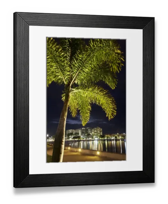 Framed Print : Australia. Cairns, waterfront at night, North Queensland, Australia