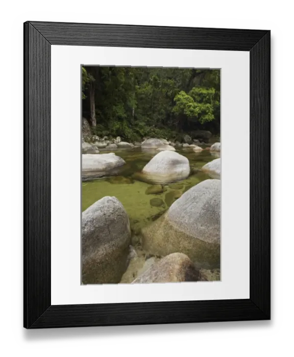 Framed Print : Australia. Boulders and Mossman River, Mossman Gorge