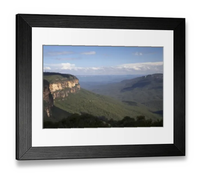 Framed Print : Australia, New South Wales, Blue Mountains, View across Kings Tableland and Jamison