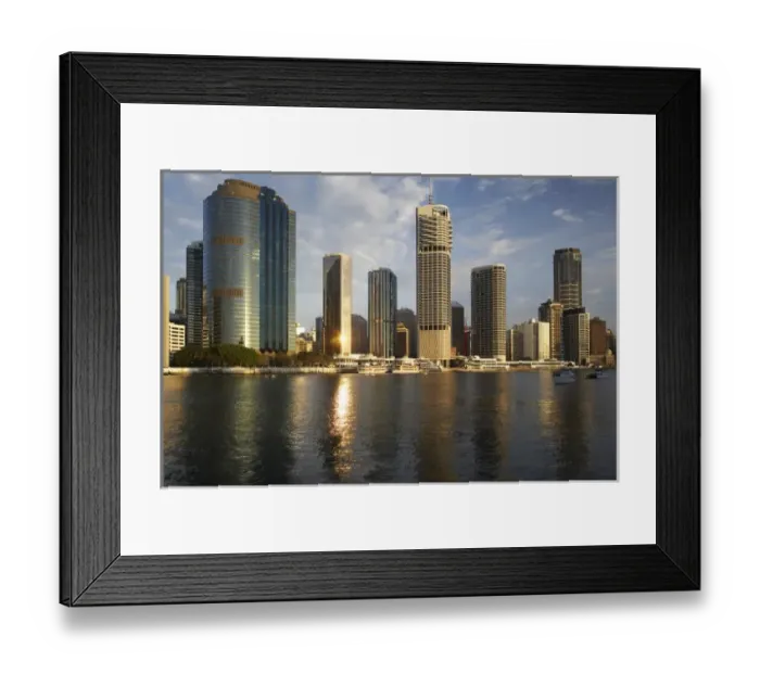 Framed Print : Australia, Queensland, Brisbane, Skyscrapers and Brisbane River