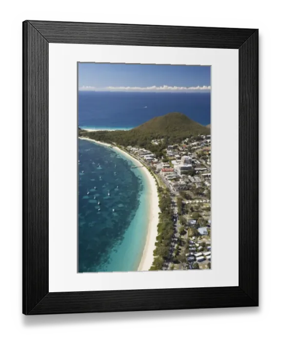Framed Print : Australia, New South Wales, Shoal Bay, Port Stephens - aerial