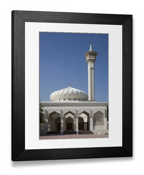 Framed Print : UAE, Dubai, Bastakia. Dome and minaret of Ali Ibn Ali Taleb mosque Framed Print : UAE, Dubai, Bastakia. Dome and minaret of Ali Ibn Ali Taleb mosque