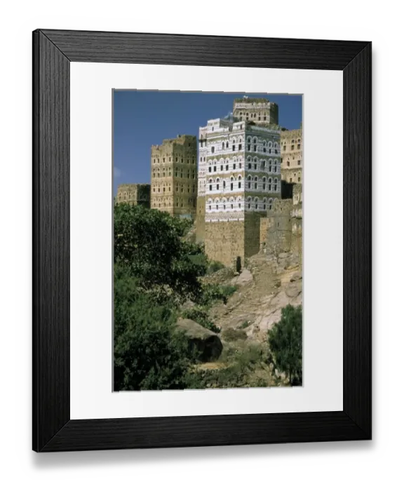 Framed Print : Asia, Yemen, Al Hajjara. Buildings and only gate Framed Print : Asia, Yemen, Al Hajjara. Buildings and only gate