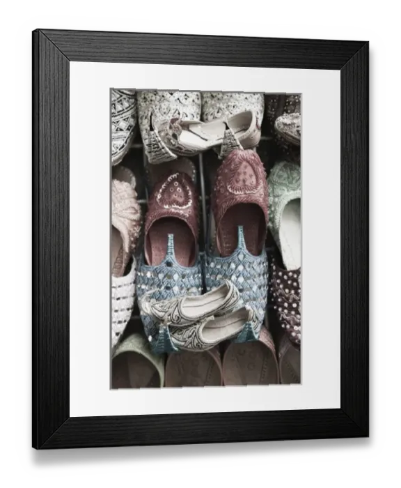 Framed Print : United Arab Emirates, Dubai, Deira. Deira Souk / Market / Arabian Slippers Framed Print : United Arab Emirates, Dubai, Deira. Deira Souk / Market / Arabian Slippers
