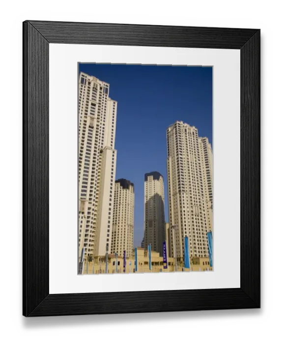 Framed Print : UAE, Dubai. Towers of Jumeirah Beach Residence Framed Print : UAE, Dubai. Towers of Jumeirah Beach Residence