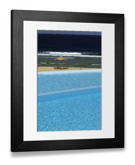 Framed Print : Africa, Egypt, Marsa Alam, Red Sea, beachside pool and umbrella Framed Print : Africa, Egypt, Marsa Alam, Red Sea, beachside pool and umbrella