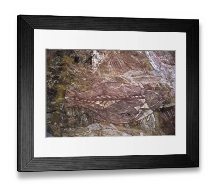 Framed Print : Australia, Northern Territory, Kakadu National Park. An aboriginal cave painting Framed Print : Australia, Northern Territory, Kakadu National Park. An aboriginal cave painting