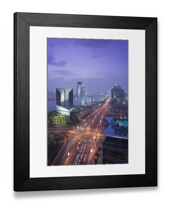 Framed Print : United Arab Emirates, Dubai, Deira. Aerial View of Deira Buildings along Dubai Creek Framed Print : United Arab Emirates, Dubai, Deira. Aerial View of Deira Buildings along Dubai Creek
