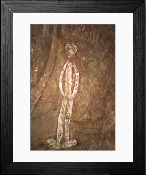 Framed Print : Australia, Northern Territory, Kakadu NP, Ubirr Art Site. Detail of an aboriginal