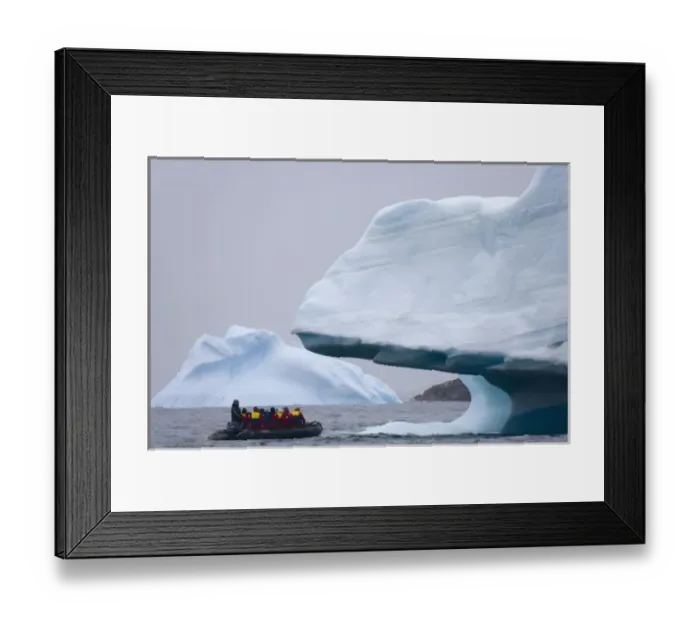 Framed Print : Zodiac with icerberg, South Orkney Islands, Antarctica Framed Print : Zodiac with icerberg, South Orkney Islands, Antarctica