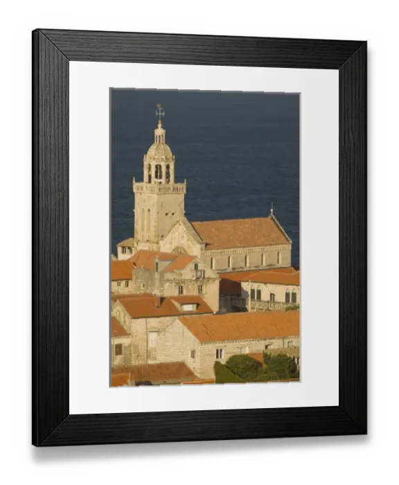 Framed Print : Unknown. Europe, Croatia, Dalmatia, Korcula Island, Korcula town