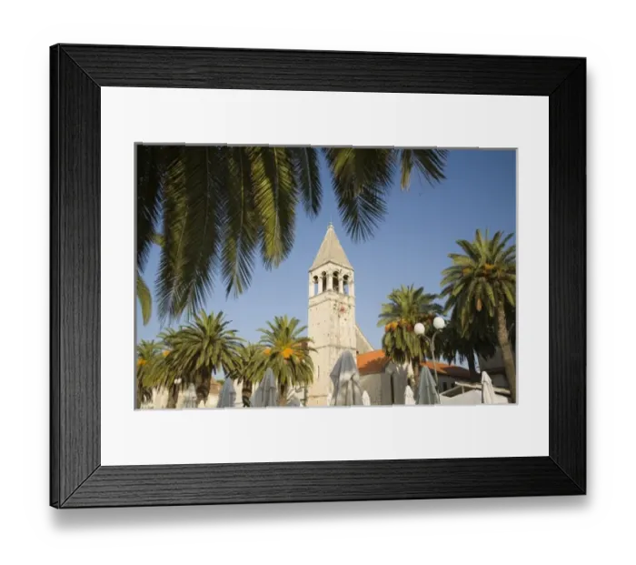 Framed Print : Croatia, Dalmatia, Trogir, a UNESCO World Heritage site. Bell tower of Church of St