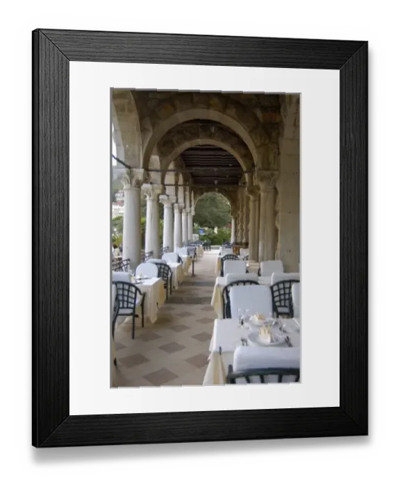 Framed Print : Croatia, Opatija, Millennium Hotel veranda restaurant Framed Print : Croatia, Opatija, Millennium Hotel veranda restaurant
