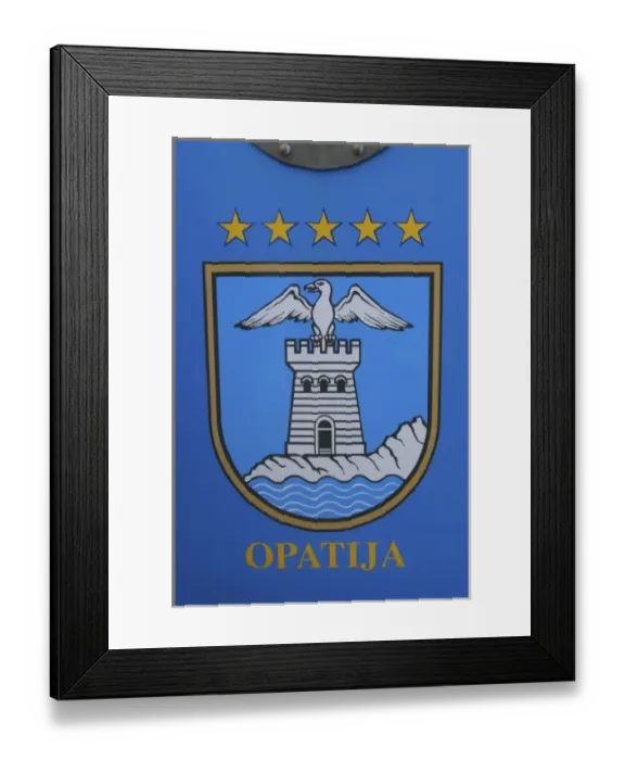 Framed Print : Croatia, Opatija, town crest Framed Print : Croatia, Opatija, town crest