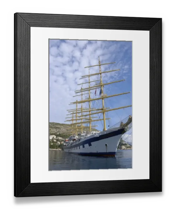 Framed Print : Croatia, Dubrovnik, Royal Clipper in harbor Framed Print : Croatia, Dubrovnik, Royal Clipper in harbor